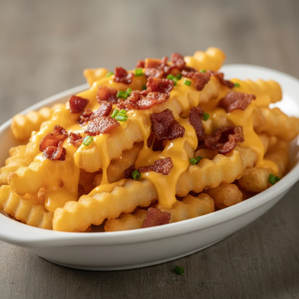 Batata Crinkle com Cheddar e Bacon (individual)