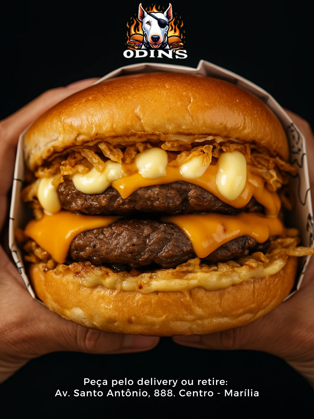 Odin's Double Crispy Catupiry Burger