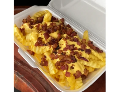Batata Crinkle com Cheddar e Bacon (grande)