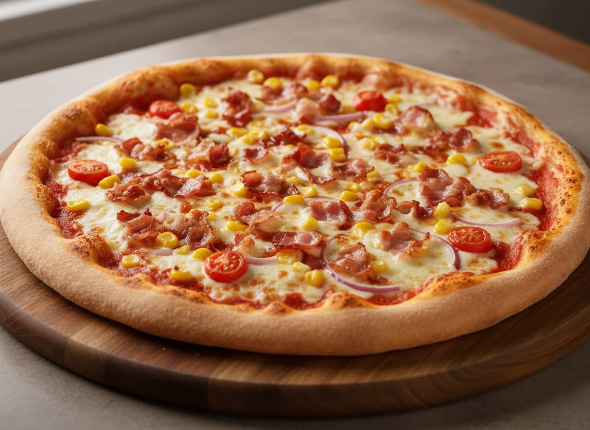 Pizza Grande - Mussarela com Bacon e Milho (Monticchio)